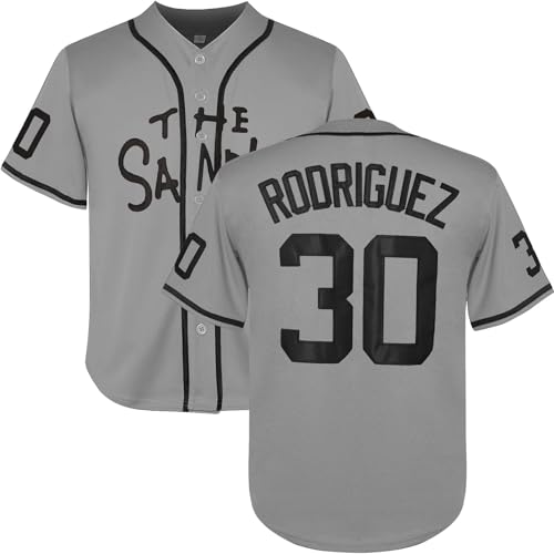 Youth 30 Sandlot Benny The Jet Rodriguez Movie Kids Baseball Jersey Stitched Christmas Summer Grey S