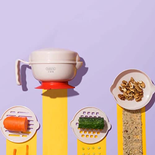 1 Conjunto caixa de moagem tigelas com ventosas para bebês ferramenta de alimentação de moagem de be