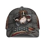 berretto da baseball boxer america us flag animal pet dog lover modello in metallo grigio vintage unisex cappellino da baseballberretto moda casual hip hop cappello per sport viaggi