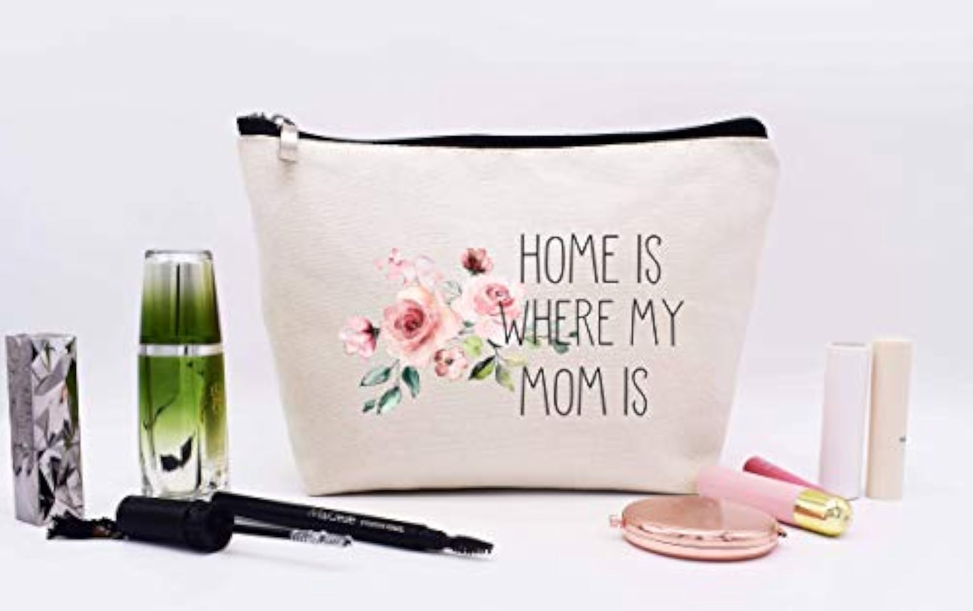 Home Is Where My Mom Is Makeup Bag, Gift for Mom