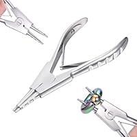 LAURITAMI Piercing Ringöffnungszange,Piercing Zange zum Piercing Ring,Ringöffnungszange aus Edelstahl mit 2 Kerben und gebogener Spitze