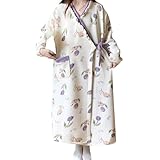 パジャマ ルームウェアレディース 浴衣 寝巻き バスローブ ルームワンピース 長袖 前開き 介護 入院着 部屋着 マタニティ 旅館 あったか 厚手 保温 秋冬