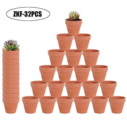 32 Pcs - 2.16" Small Mini Clay Pots Terracotta Pot Ceramic Pottery Planter Terra Cotta Flower Pot Succulent Nursery Pots - Great For Window Boxes, Cactus, Plants, Crafts, Wedding Favors #TOP7
