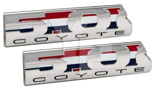 Coyote Engine V8 5.0L Howling Chrome Emblems - Pair #TOP8
