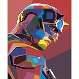 Kits de Peinture par Numéros pour Adultes Enfants Débutants Batman abstrait Peinture sur Toile avec Pinceaux Décoration de la Maison-With_Frame_50x65cm C763