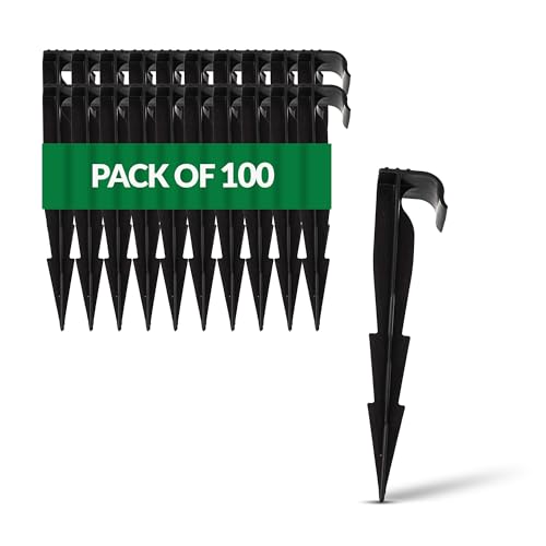 GARDENIX Lot de 100 AquaPEG piquets de Fixation pour Ligne d'égouttement, tuyaux d'irrigation et tuyaux gouteurs