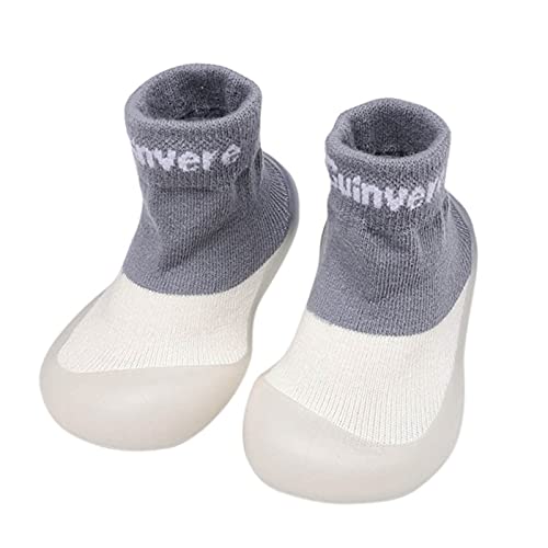 Calcetines zapatos de fondosuave con dibujos animados, bonitos zapatos para bebés de interior, calcetines para el suelo, Zapatos Calcetines Elásticos Sólidos Primeros Caminantes Para (Blue, 2-4 Años) Cover