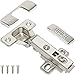 TOUCH Cabinet Hinges (1 Pair, 2 PCS) Frameless Cupboard Door Hinge Full Overlay Concealed European Clip-On Hinges for Kitchen Cabinet 3-Way Adjustable with Screws