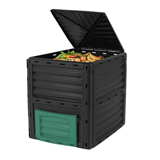 DIVCHI 300L Garden Compost Bin – Outdoor Composting Container for Kitchen & Garden Waste – Eco-Friendly, Durable & Waterproo, UV-Protected, BPA-Free Plastic (Black Green)