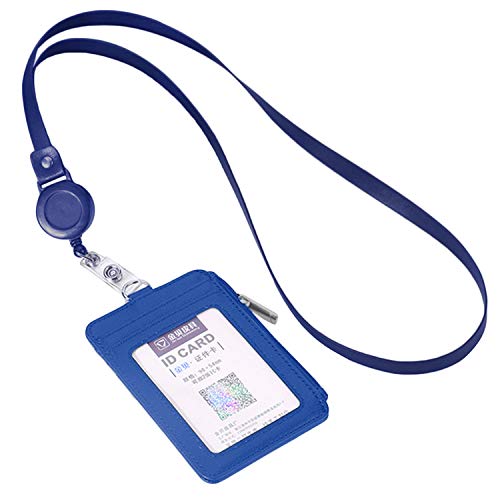 Preisvergleich Produktbild Multifunktionale PU-Leder-Ausweisinhaber-Ausweiskarten... mit 5 Kartenschlitzen Reißverschlusstasche Blau