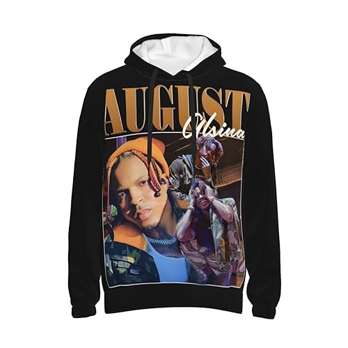 COIRBLISS August Alsina Hoodie Mens Pocket Sweatshirt Hooded Pullover Long Sleeve Shirt Fashion Warm Sweater Top