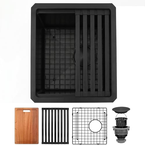 Kitsitchen Black Undermount Bar Sink,16 Guage 304S Stainless Steel Bar