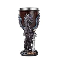 Calice Da Vino Medievale OTARTU Con Occhio Di Drago - Acciaio Inox, 210ml, Occhi Blu - Foto 7