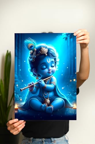 Image of Baby poster for Pregnant Women Pack of 8 12x8 Inch 300 GSM - Radha Krisha Posters Stickers Wallpaper - Baby Photos for Wall bedroom livingroom - Bal Krishna God Poster