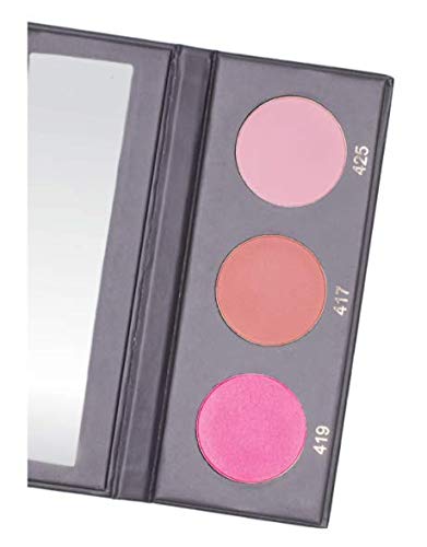 Kab Cosmetics - Blushmeup Palette – Tricolor, Pressed-Powder Blush Palette With Compact Mirror – 3 Long-Lasting, Pink Blush Shades Of Cruelty-Free Color For Warmth & Contour (Cotton Candy) #TOP1