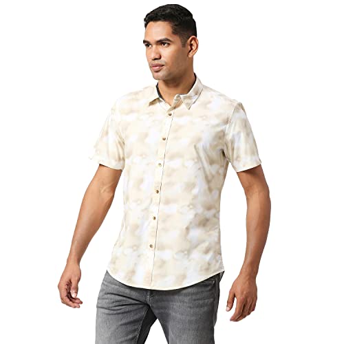 Image of Pepe Jeans Men's Casual Shirt | Trendy Printed Shirt for Men| Relaxed Fit | Half Sleeve | Floral | Printed