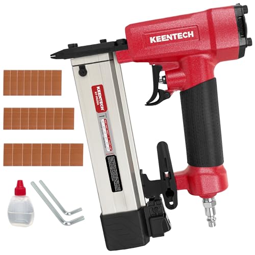 Image of KEENTECH Pneumatic Pin Nailer 23 Gauge, Pin Nail Gun with 2160pcs 1 /2 inch to 1-3 /8 inch Pin Nails, Headless Air Micro Pinner with Dual Safety Trigger for Cabinets, Interior Decoration, Windows, Crafts