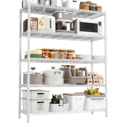 Image of ROOMTEC 5-Tier Storage Shelves, Heavy Duty Wire Shelving, 48 inch W*20 inch D*72 inch H