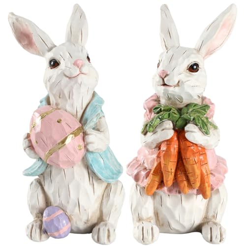 25% Off Hand-Painted Easter Bunny Figurines Set of 2