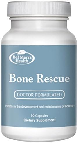 Bel Marra Health Bone Rescue Supplement – Magnesium, Strontium, Vitamin B12, B6, D, C, K2, Quercetin Antioxidant – Promotes Bone Health – 1080 Capsules