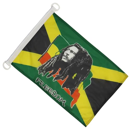 Bob Marley Nautical Flag 45 x 30 cm Jamaican Boat Flag 30 x 45 cm AZ FLAG, multi-coloured - Image 2