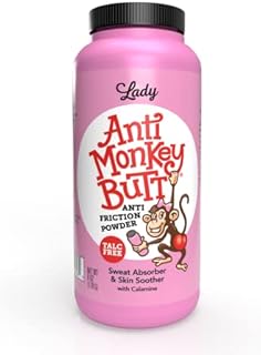 Lady Anti Monkey Butt | Women's Body Powder with Calamine | Prevents Chafing and Absorbs Sweat | Talc Free | 6 Ounces