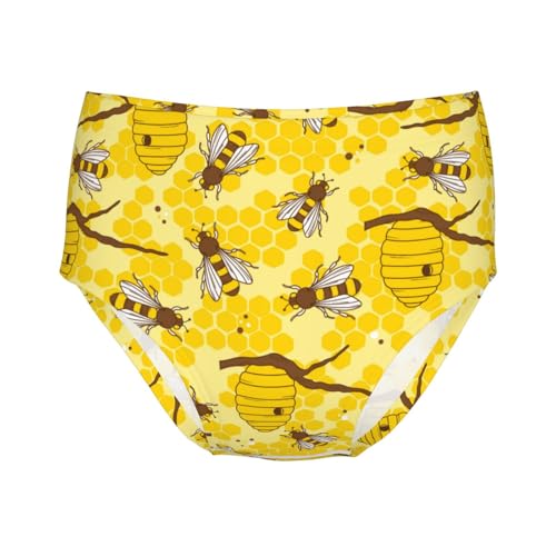 Bees And Honeycombs Girls' Underwear Soft Cotton Little Girls Panties Comfort Briefs