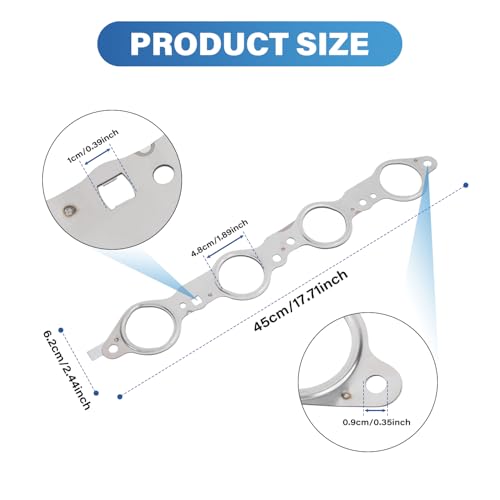 Image of 12617944 Exhaust Manifold Header Gasket with Bolts Compatible with Chevy Silverado Camaro Caprice Corvette Tahoe GMC Sierra CTS Escalade LS1 LS2 LS3 LS6 LQ4 LQ9 LM7 4.8L 5.3L 5.7L 6.0L 6.2L