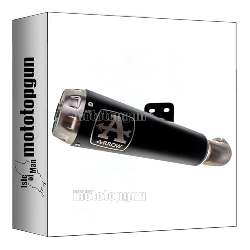 Tubo de escape Arrow Pro-Race de nichrom negro con fondo de acero