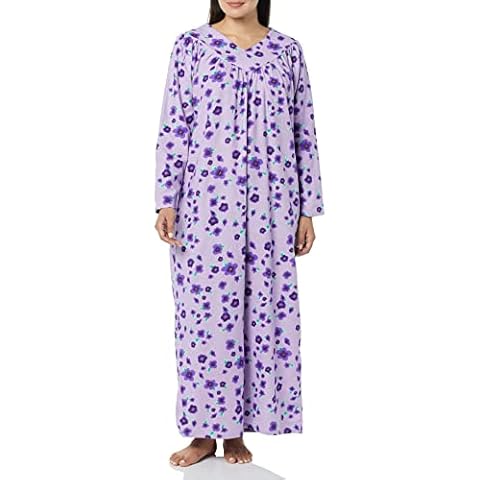 AmeriMark Women Full-Length Flannel Nightgown Pajamas – Ladies Lightweight Warm Cotton Night Gown Nightshirt for Sleeping Cover