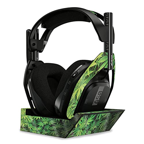 Image of MightySkins Glossy Glitter Skin Compatible with Astro A50 Wireless Headphones + Base Station (Gen 4) - Weed | Protective, Durable High-Gloss Glitter Finish | Easy to Apply | Made in The USA