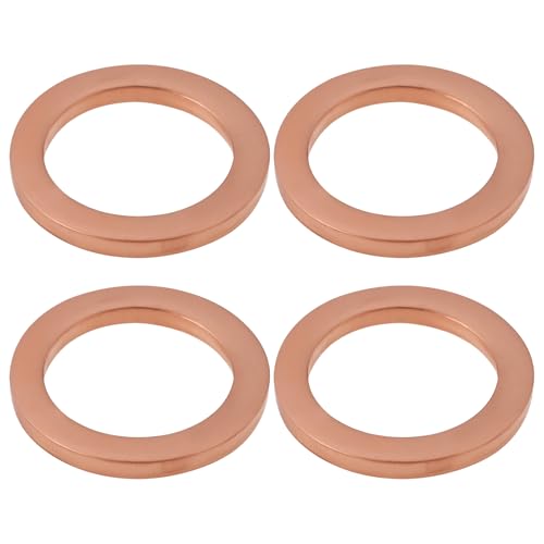 Briny River 4 sellos de tornillo de drenaje de aceite de motor 90430-14M09 compatibles con Yamaha F25A, F25D, FT25B