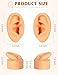 2 Pcs Soft Silicone Ear Model, Left and Right Flexible Fake Ear for Earrings Display, Realistic Ear Model for Piercing Practice, Acupuncture Teaching Tool (Medium Skin Tone)