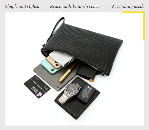Image of Mens Clutch Bag Man Purse Handbag 9.5-11 inches Large Hand Bag Big Clutch Wallet