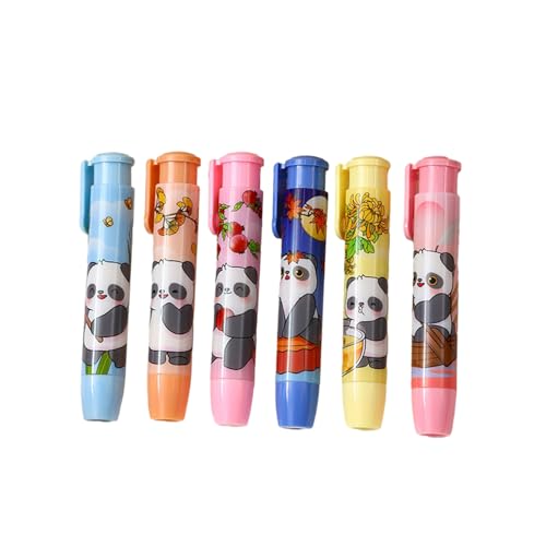 6-Cartoon Panda Press Eraser 's Creative Stationery-Color Mixing