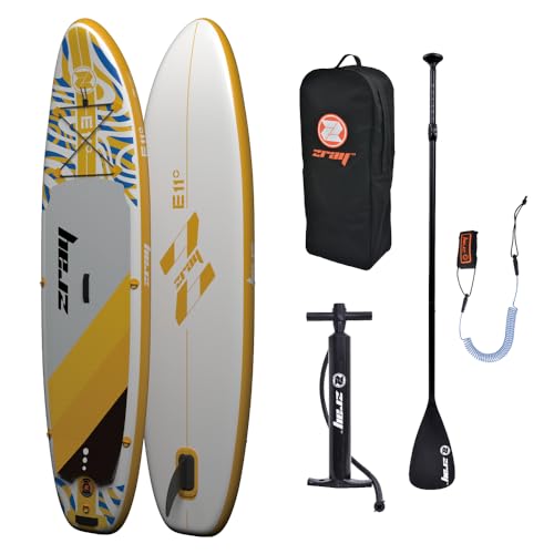 Zray E11 SUP Aufblasbares Stand Up Paddle Board gelb 335x81x13cm Dropstitch mit Paddel Pumpe...