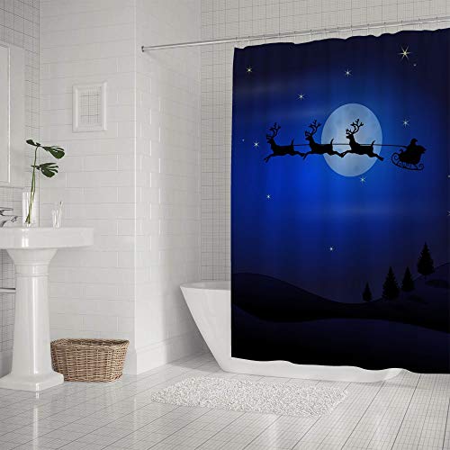 Rideau de douche imperméable Noël pour décorer la maison