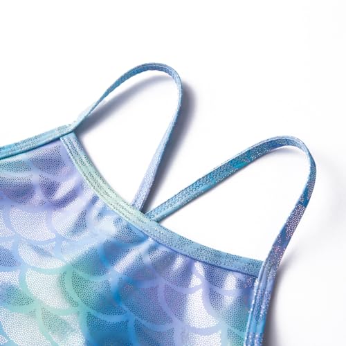Image of Girl's One Piece Adjustable Phantom Shining Fish Scale Swimsuit