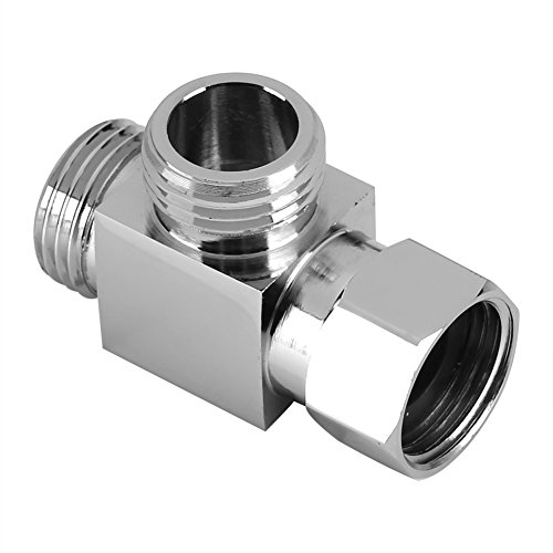 Adaptador de ducha en T de 3 vías, desviador de manguera, conector en forma de T, desviador de latón cromado G1 / 2"para manguera de válvula de ángulo, brazo de ducha de baño, grifo de rociador de bi