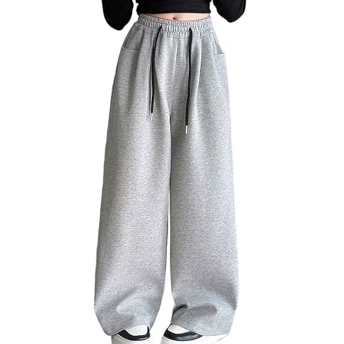 Girls Sweatpants Straight Leg French Terry Joggers Elastic High Waisted Baggy Sweatpants for Teen Girls Size 5-15Y