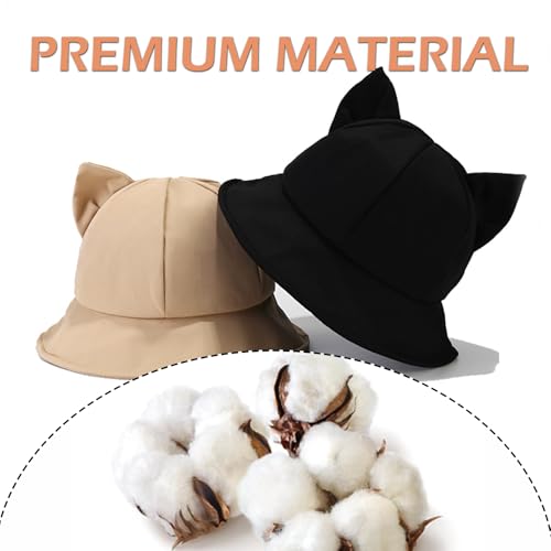 Sombrero tipo bucket con orejas de gato para mujer miniatura 6