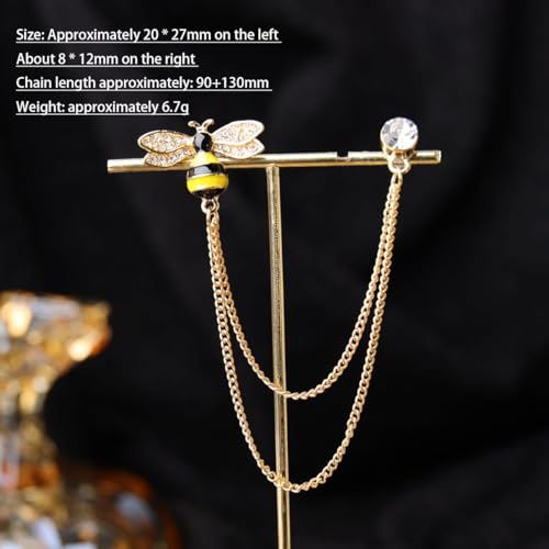 Image of women's chain brooch tassel chain rhinestone zircon brooch is suitable for women's metal chain clothing accessories, jewelry, gifts, and various holiday accessories