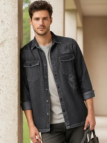 Chemise homme Marvel Punisher en pur coton doux avec finitions délavées