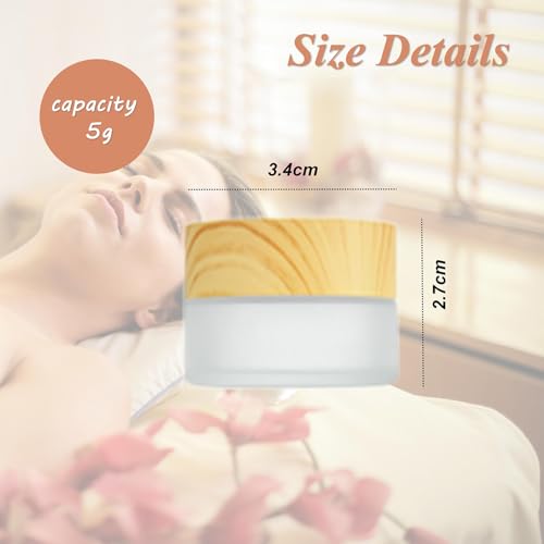 8Packs Frosted Glass Jar with Lids Empty Frosted Cream Jars Bottle Vials Refillable Cosmetic Containers Jar Pot Sample Jars Containers for Lotion Lip Balm Eye Cream(8pcs,5g)2