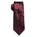 YourTies Mens Red Floral Ties Silk Wine Red Tie with Pocket Square Cufflinks Set Fashion Designer Necktie Party Wedding