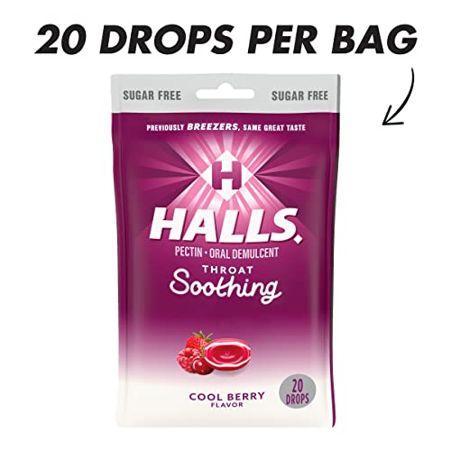 Halls Breezers Cool Berry Sugar Free Throat Drops, 20 Drops #TOP2