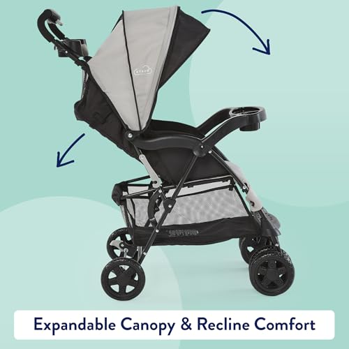 Kolcraft KL029-SLA1 Cloud Plus Lightweight Baby Stroller, Travel Stroller With Large Storage Basket, Multi-Position Reclining Seat, One-Hand Steer, Compact Stroller thumb #7
