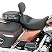 Mustang Motorcycle Seats 79910 Lowdown Touring Solo Seat with Driver Backrest for Harley-Davidson Electra Glide Standard, Road Glide, Road King & Street Glide 2008-'21, Original, Black, Reduced Reach