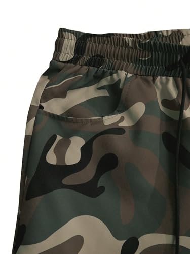 Image of TAGDO Men's Casual Cotton Camouflage Cargo Pants for Men | Army Utility Multi Pocket Style | Elastic with Drawstring Waist for Everyday Wear (2045)