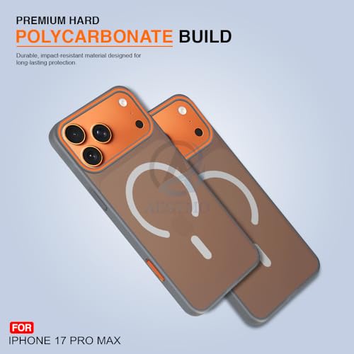 Image of AESTMO iPhone 17 Pro Max Back Cover | Slim Hard Shell | Matte Frosted Hard Back Translucent Back Cover for iPhone 17 Pro Max (Compatible with MagSafe Accessories, Black)
